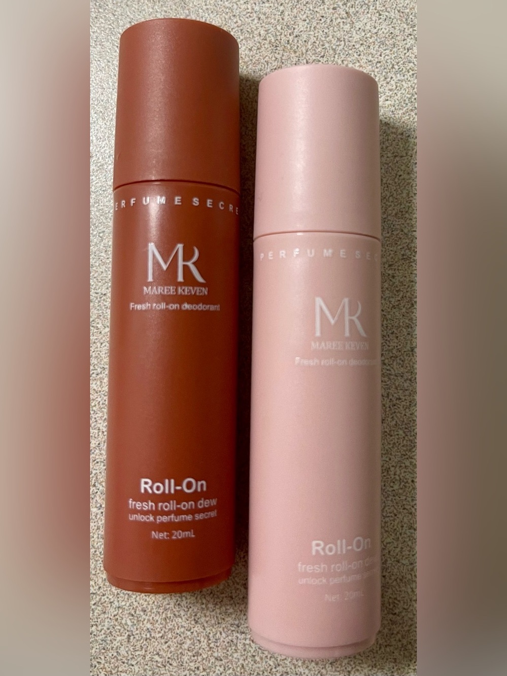 2 NEW Maree Keven MK Roll-On Deodorants White Peach Champagne & Red Pine Jasmine